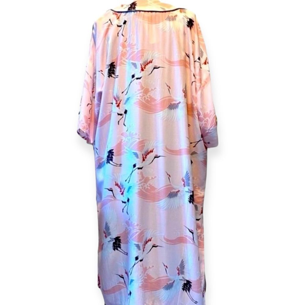 Pink Open Front Long Kimono Robe Swim Cover Up NEW